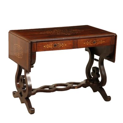 19th Century English Maple Mahogany Drop Leaf Table For At