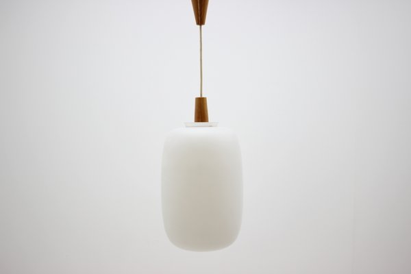 mid century glass pendant light