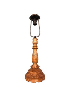 carved wood table lamp