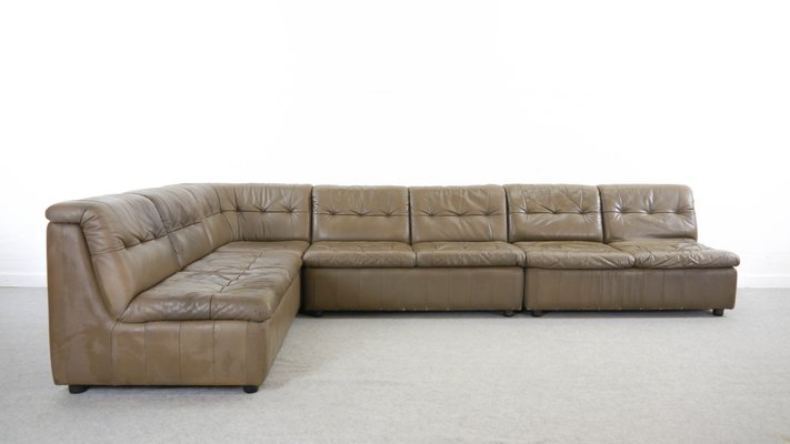 Large Vintage Modular Leather Sofa For At Pamono Large Vintage Modular Leather Sofa For