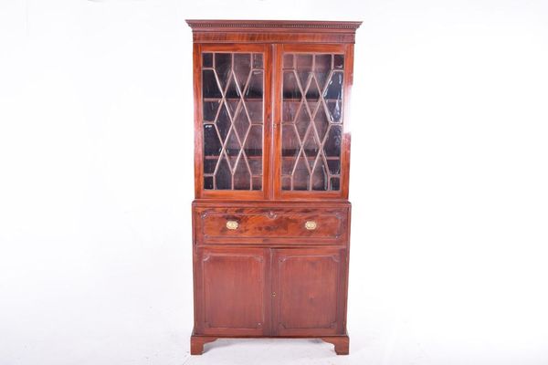 Antique English Secretaire With Bookcase For Sale At Pamono
