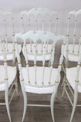 Antique Lacquered Hand Painted Wood Chiavari Chairs 1880s Set Of 8 For Sale At Pamono