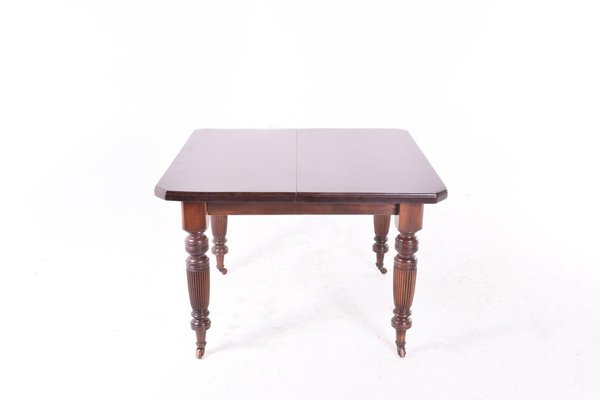 Antique English Hand Crank Mahogany Dining Table