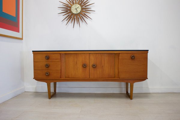 Mid Century Teak Sideboard With Painted Black Top For Sale At Pamono