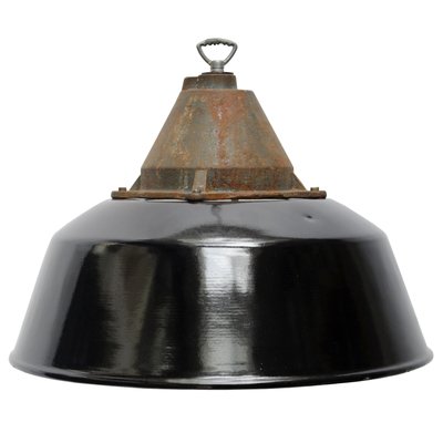 Vintage Factory Black Enamel Cast Iron Pendant Lamp 1950s For At Pamono Cast Iron Pendant Lamp 1950s