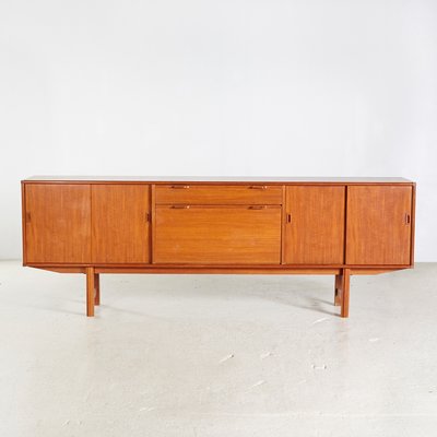 Mid Century Danish Teak Sideboard With Folding Front Door 1960s