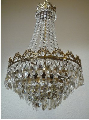 Small Crystal Chandelier 1960s