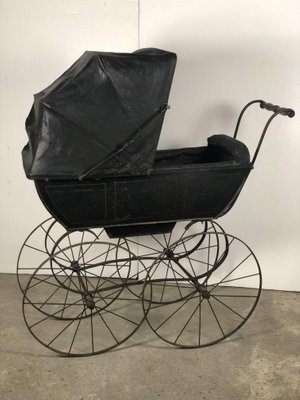 black vintage stroller