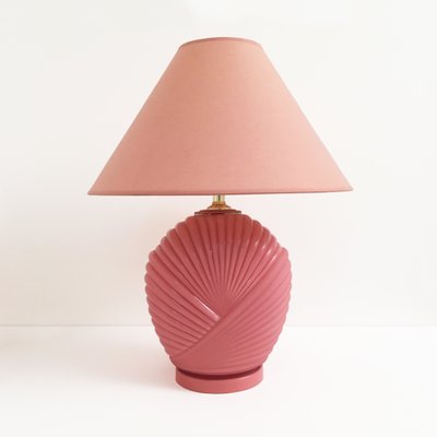 pink glass table lamp