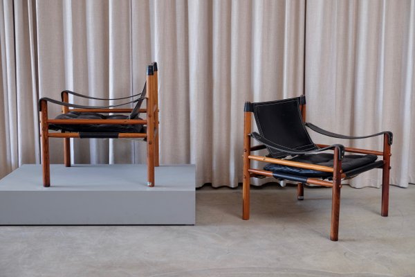 Vintage Sirocco Safari Chairs by Arne Norell for Arne Norell AB 1960s Set of 2