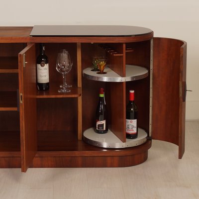 Art Deco Sideboard With Carousel Bar Cabinet 1930s Art Deco Sideboard With Carousel Bar Cabinet 1930s