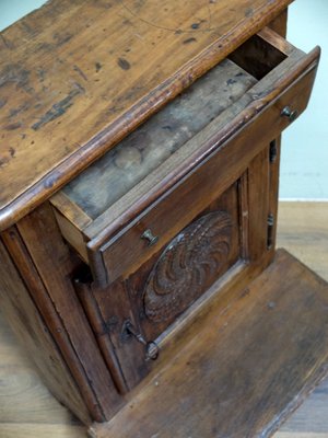 Antique Piemontese Walnut Knee Cabinet With Secret Compartment For