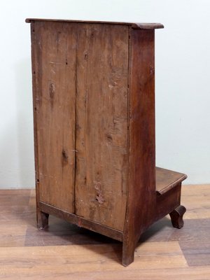 Antique Piemontese Walnut Knee Cabinet With Secret Compartment For