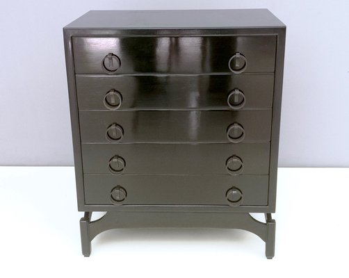 Black Ebonized Wood Chest Of Drawers By Claudio Salocchi 1960s