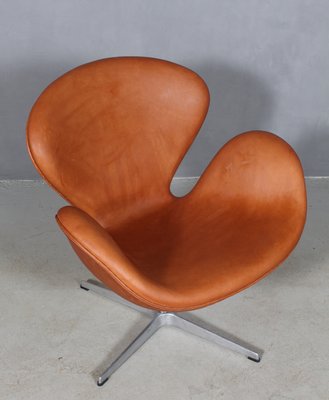 Vintage Swan Ledersessel von Arne Jacobsen für Fritz Hansen Vintage Swan Ledersessel von Arne Jacobsen für Fritz Hansen