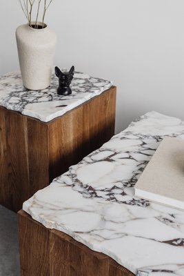 Marble and 2024 oak coffee table
