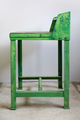 Vintage Industrial Lime Green Work Table 1950s For Sale At Pamono