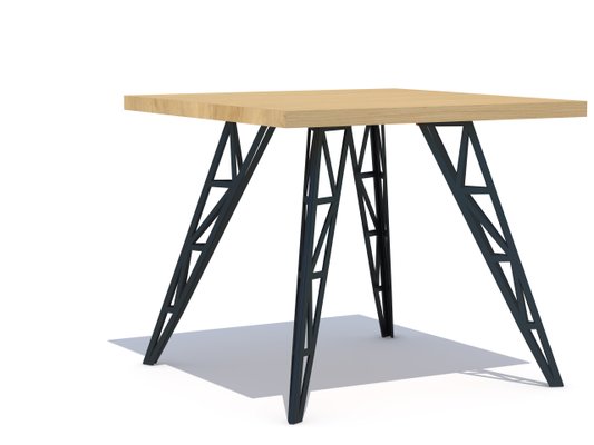 Small Dining Table With Oak Tabletop Lasered Steel Legs By Aljoscha Vogt For Gustav Moblierungen For Sale At Pamono