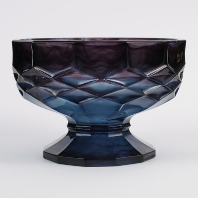 Blue Cloud Glass Model 697 Bowl from George Davidson, 1930s