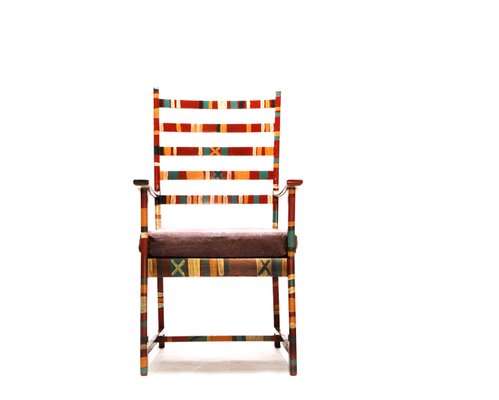 Mid Century South American Fabric And Wood Dining Chairs Set Of 6 For Sale At Pamono