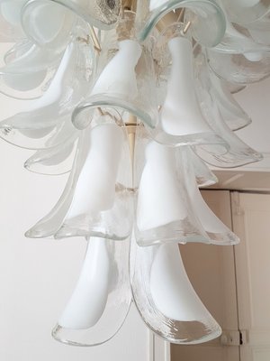 Mazzega Mid Century Modern White Murano Glass Oval Chandelier 2 Available Mazzega Mid Century Modern White Murano Glass Oval Chandelier 2 Available