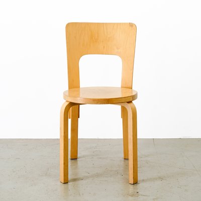 Vintage Wooden Model 66 Chair By Alvar Aalto For Artek For Sale At Pamono