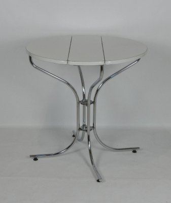 White Chrome Drop Leaf Table 1970s for sale at Pamono