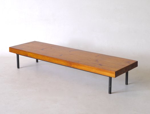 Banc Bas Vintage En Pin France 1950s En Vente Sur Pamono