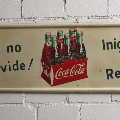 Insegna pubblicitaria Coca-Cola, Spagna, anni '50 in vendita su Pamono