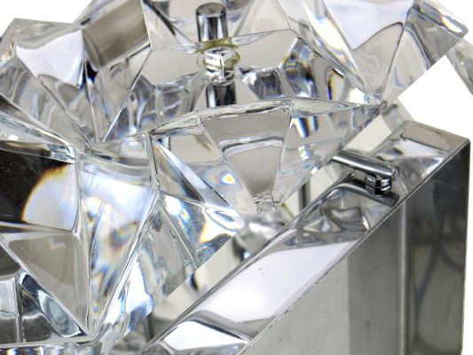 Vintage Crystal Glass Chrome Ceiling Light 1970s For Sale At Pamono