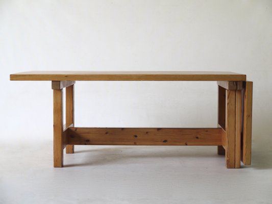 Tavolo Allungabile In Legno Di Pino Massiccio Svezia Anni 70 In