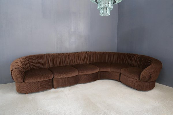 Modular Curved Sofa Armchair Set 1970s
