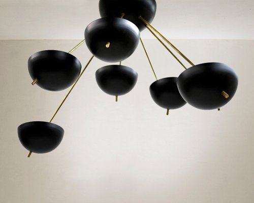 Italienische Schwarze Lampe Aus Messing 1960er Bei Pamono Kaufen