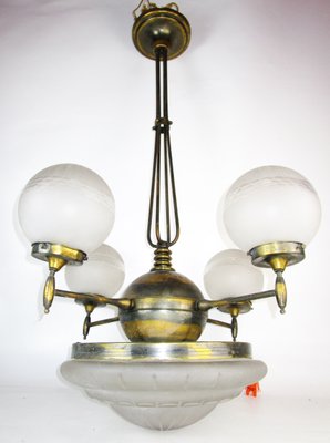 Grosse Art Deco Deckenlampe 1900er