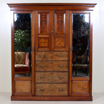 Large Antique Victorian Triple Compactum Wardrobe For Sale At Pamono