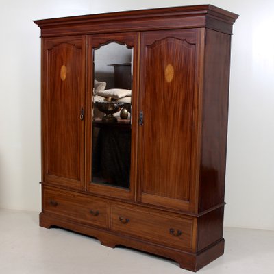 Large Antique Edwardian Wardrobe For Sale At Pamono
