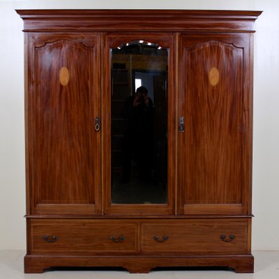 Large Antique Edwardian Wardrobe For Sale At Pamono