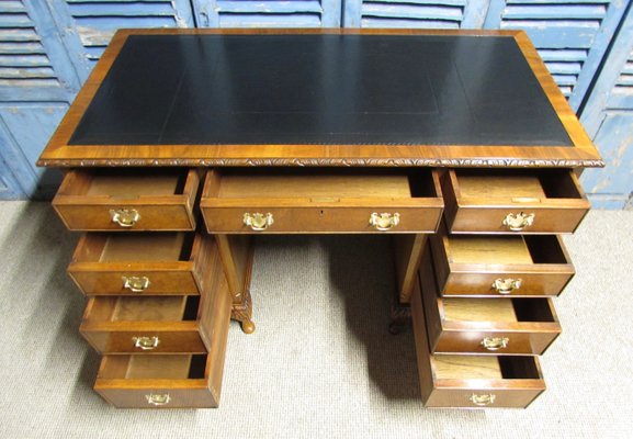 Burr Walnut Pedestal Office Desk 1920s For At Pamono Burr Walnut Pedestal Office Desk 1920s