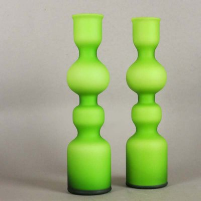 Satinato Murano Vases By Carlo Moretti 1960s Set Of 2 For Sale