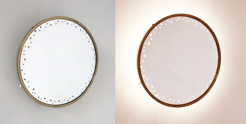 Round Vintage Illuminated Mirror