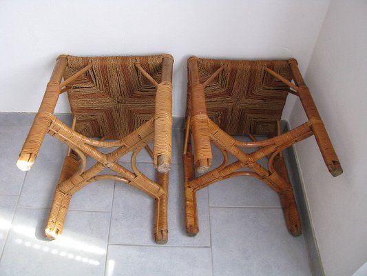 Bambus Sisal Stools 1960s Set Of 2 For Sale At Pamono