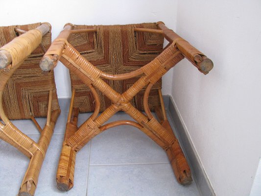Bambus Sisal Stools 1960s Set Of 2 For Sale At Pamono