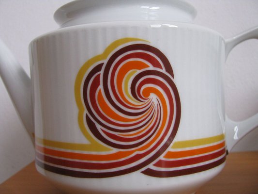 Service 6 Tasses à Café Porcelaine Bareuther Bavaria - Doré - Allemagne - Occasion En Bel état