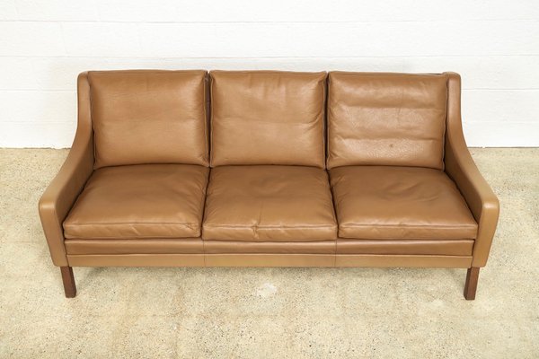 Vintage Mid Century Danish Brown Leather Sofa Vintage Mid Century Danish Brown Leather Sofa