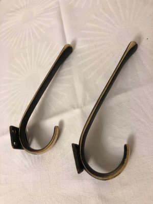 Vintage Brass Coat Wall Hooks from Hertha Baller 1952 Set of 2