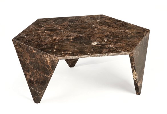 Table Basse Ruche En Marbre Marron Fonce Par Giorgio Ragazzini