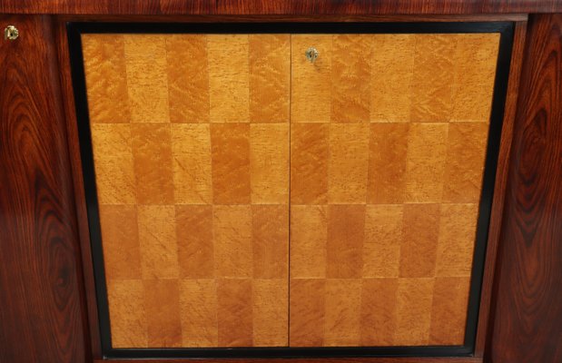 Art Deco Italian Rosewood Birdseye Maple Sideboard For Sale At