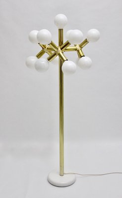 Mid Century 13 Arm Brass Atomic Floor Lamp by Trix Robert Haussmann 1960s