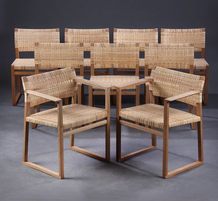 Danish Oak Model Bm 62 61 Dining Chairs By Børge Mogensen Oak Model Bm 62 61 Dining Chairs