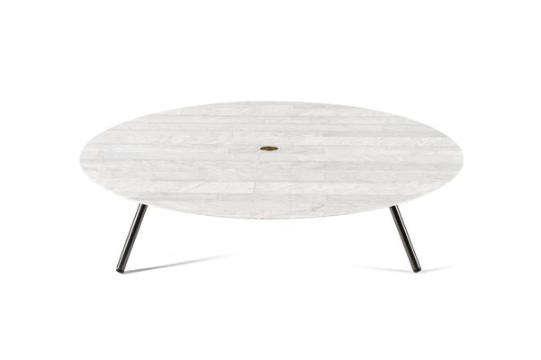 Coffee Table By David Lopez Quincoces, Used White Marble Coffee Table